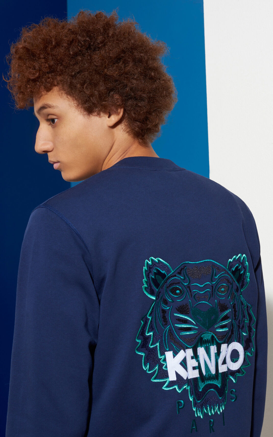 Jaqueta Kenzo Tiger Bomber Masculino - Azuis Escuro | 362LPWKMD